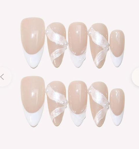 White pearl nails