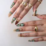 Emerald Stare- Handmade Press Ons