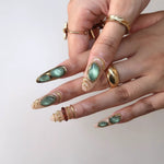 Emerald Stare- Handmade Press Ons
