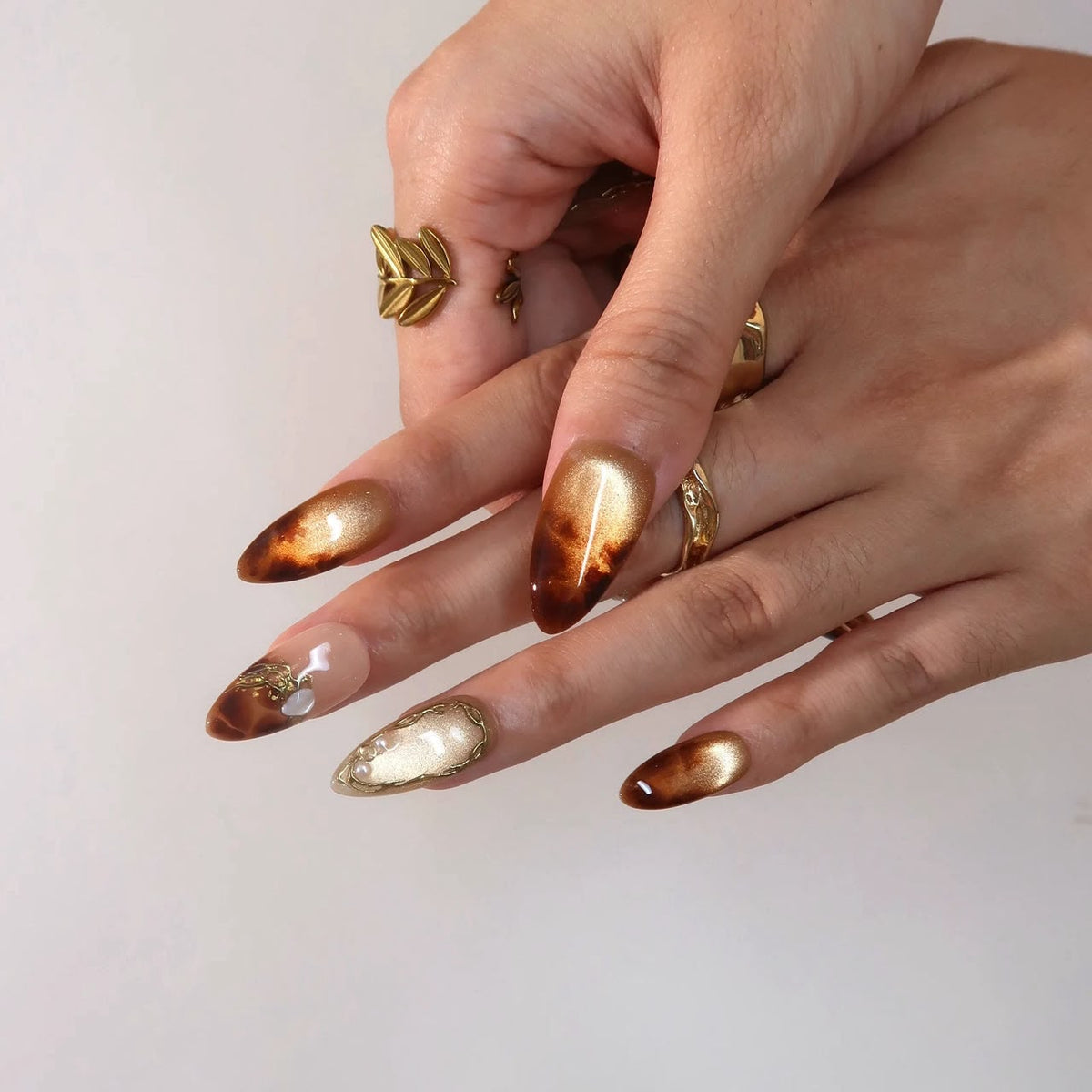 Bronze Blink- Handmade Press Ons