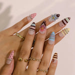 Mosaic Grid- Handmade Press Ons