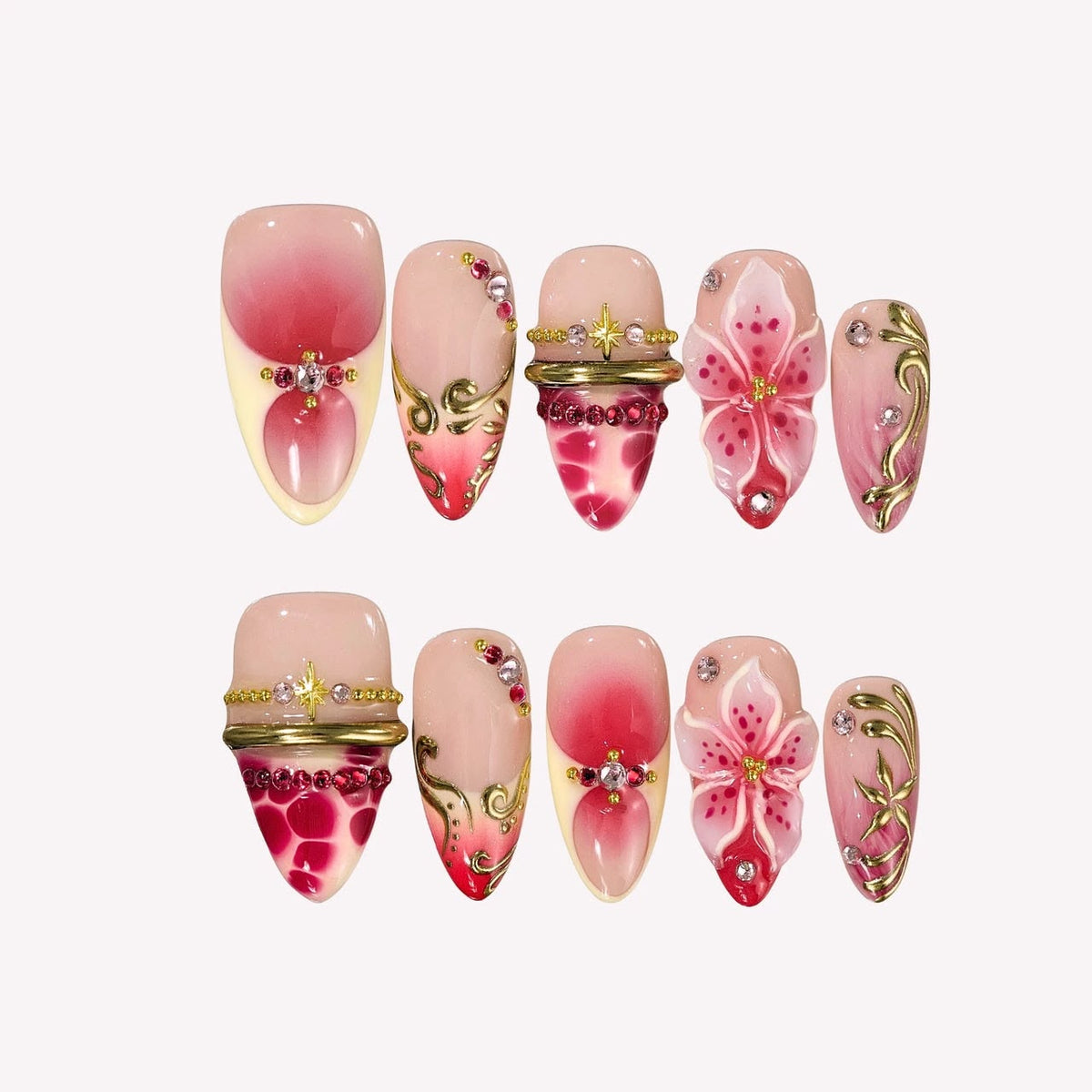 Dahlia Dream- Handmade Press Ons