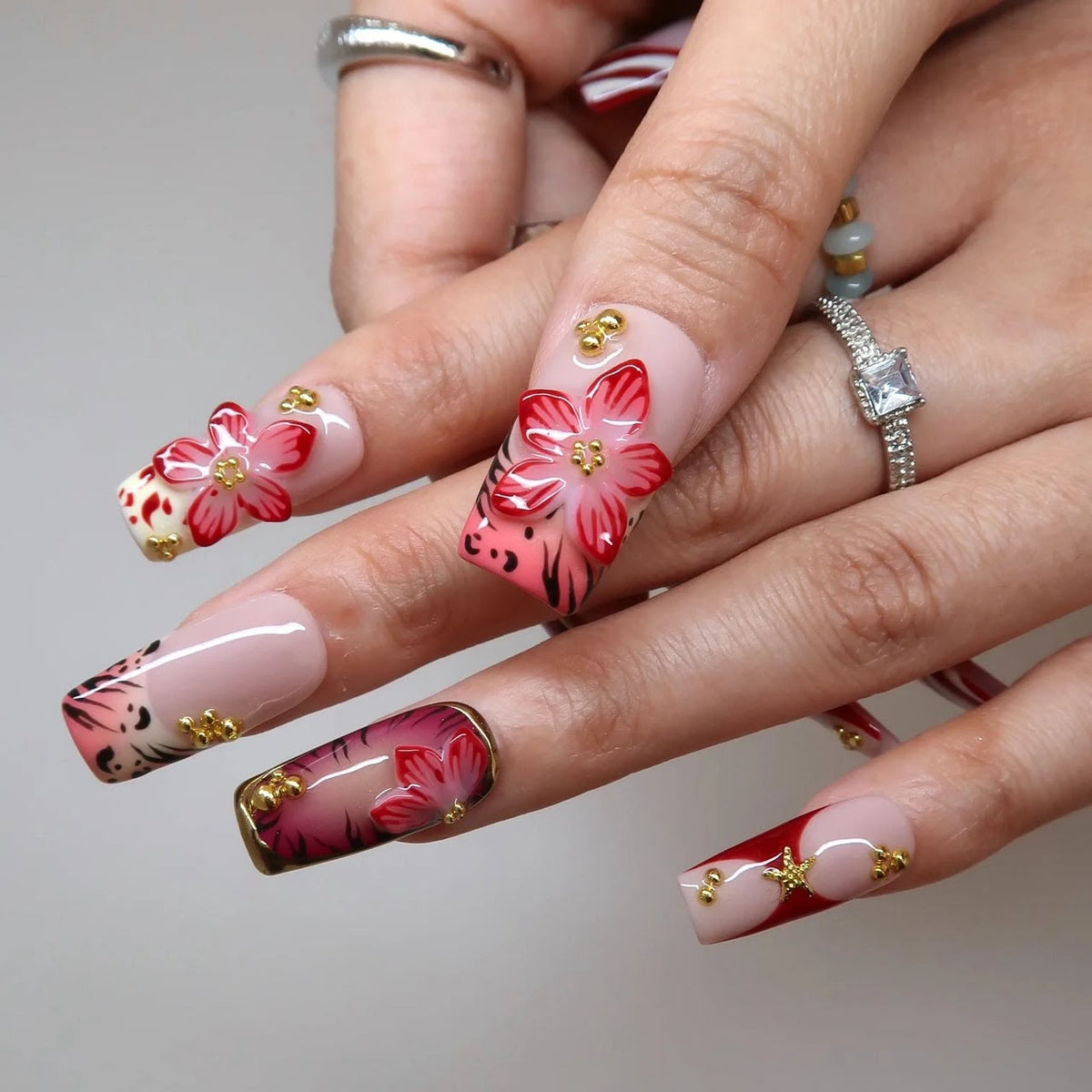 Peony Petals-Handmade Press Ons