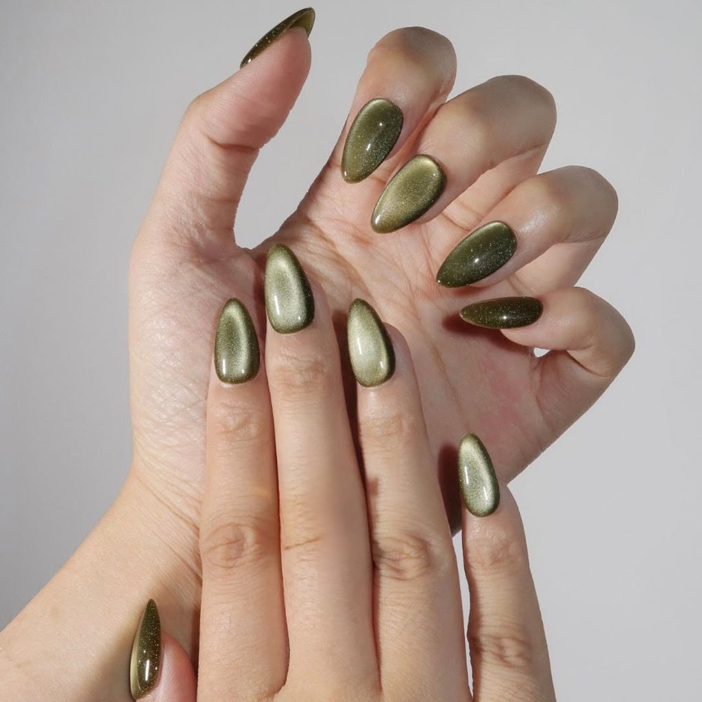 Olive Stare - Handmade Press Ons