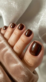Brown solid handmade Toe nails (12 pieces)