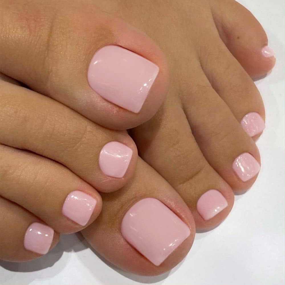 Soft pink handmade Toe nails ( 12 pieces)