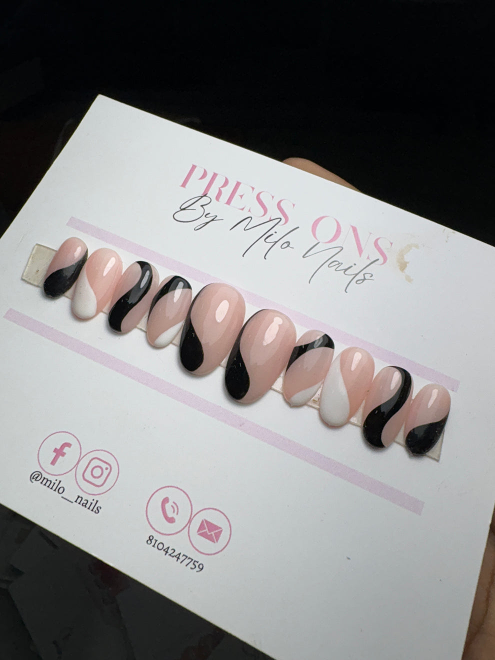 Black and white nails