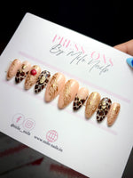 Brown cheetah print greek nails