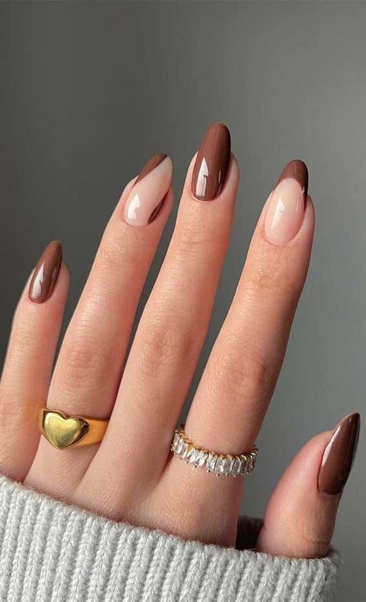 Brown chocolatey nails