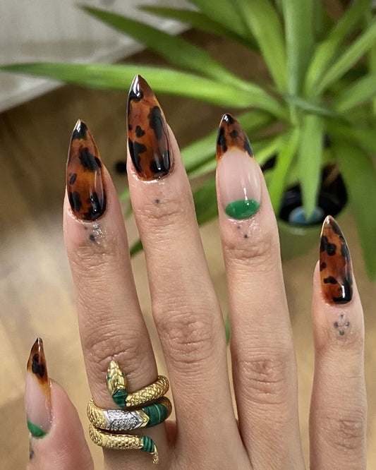 Cheetah print with french nails