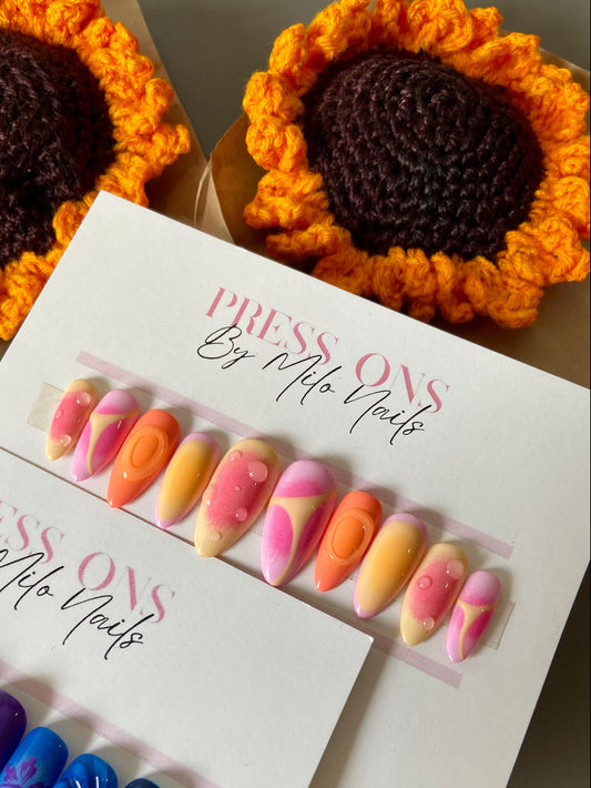 Colourful aura nails