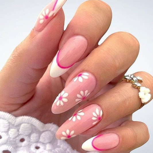 Double frenchies with flowers