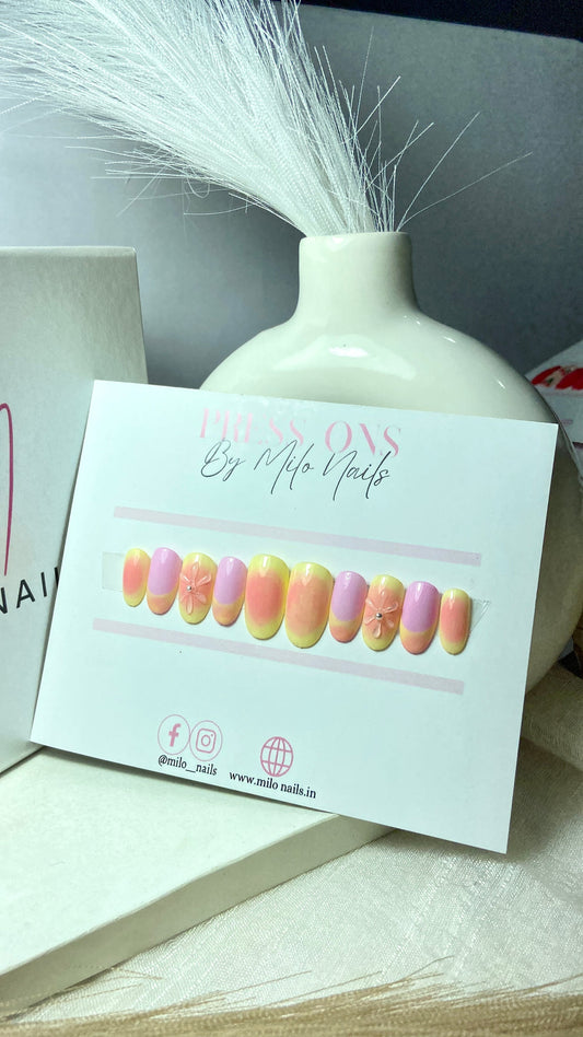 Embossed flower nails