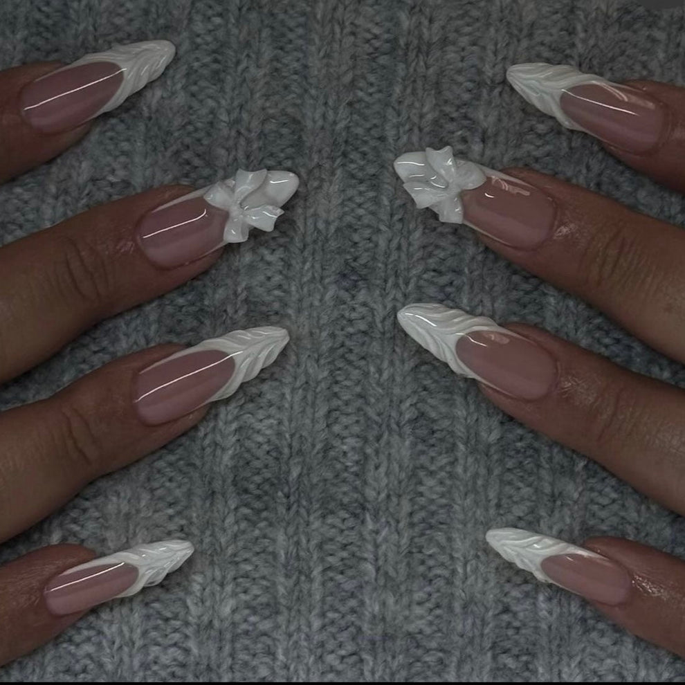 Embossed french with bow