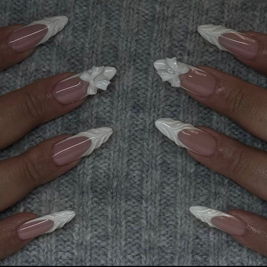 Embossed french with bow