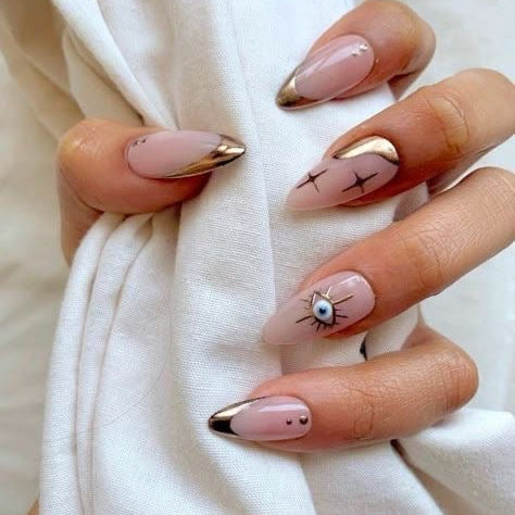 Golden metallic evil eye