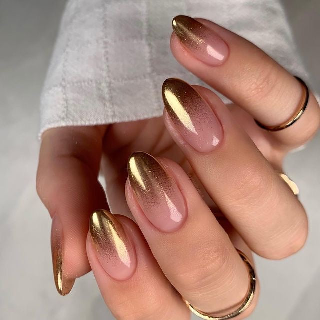 Golden metallic ombre