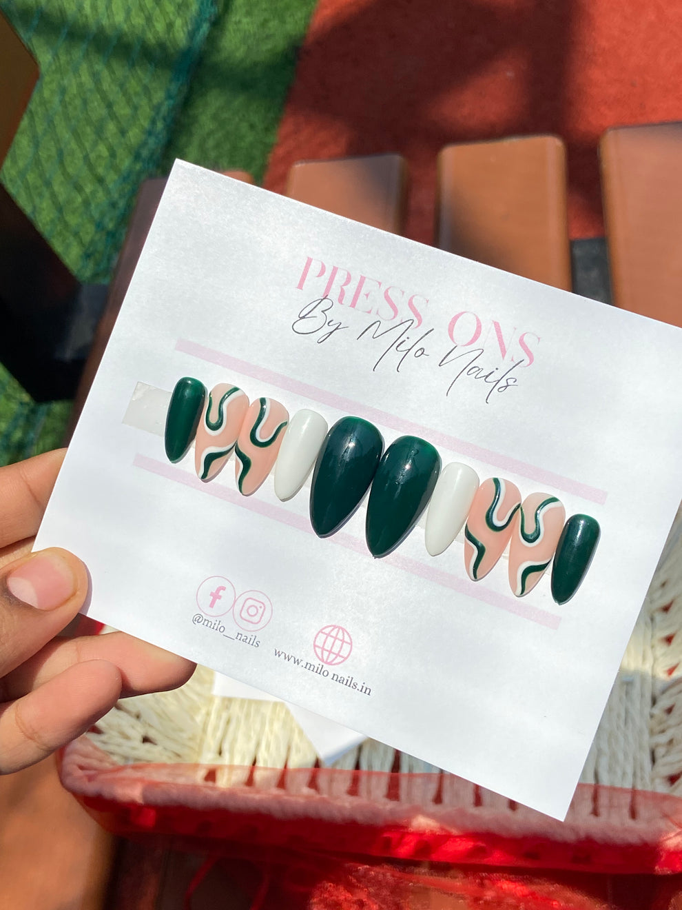 Green and white swirls