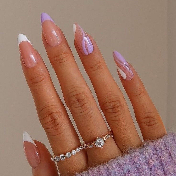 Lavendar and white swirls