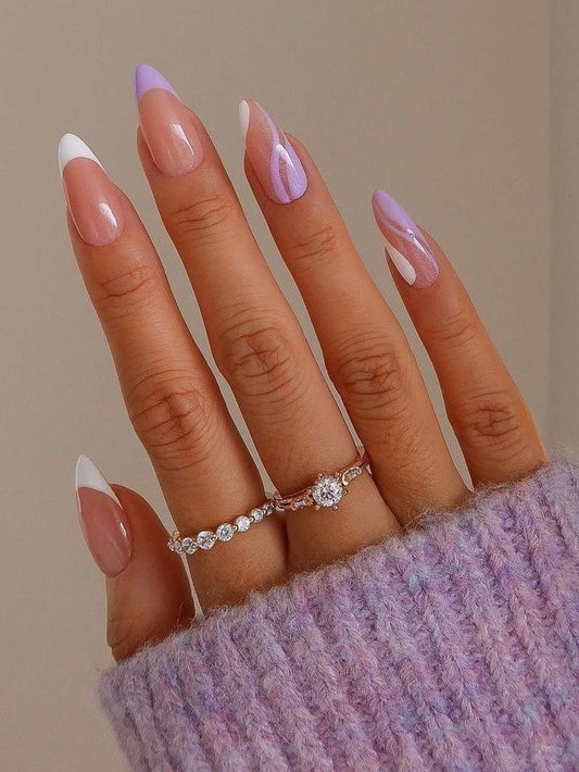 Lavendar and white swirls