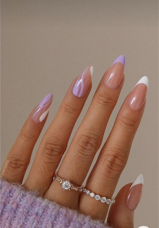 Lavendar and white swirls