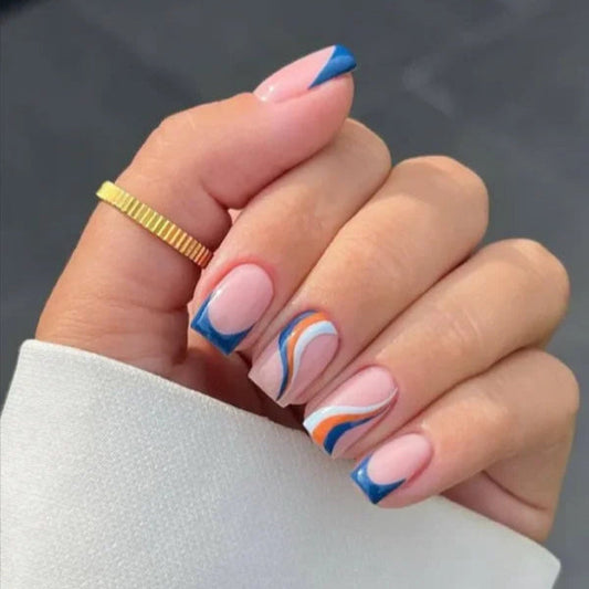 Light blue swirls and tips