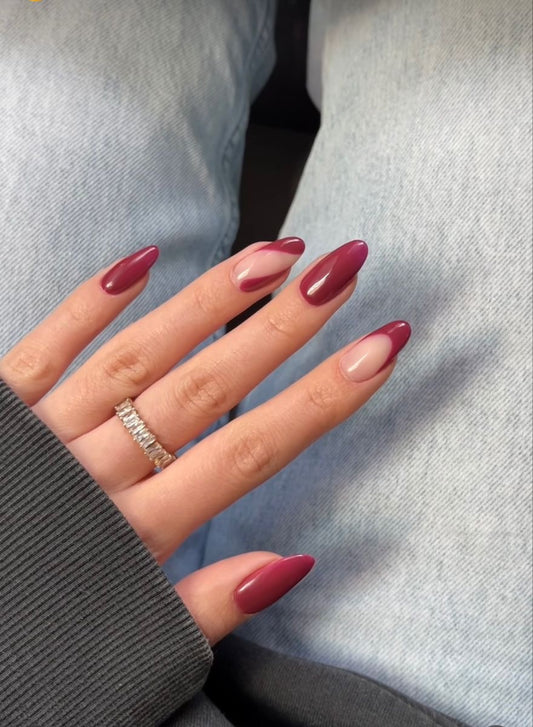 Maroon minimal nails