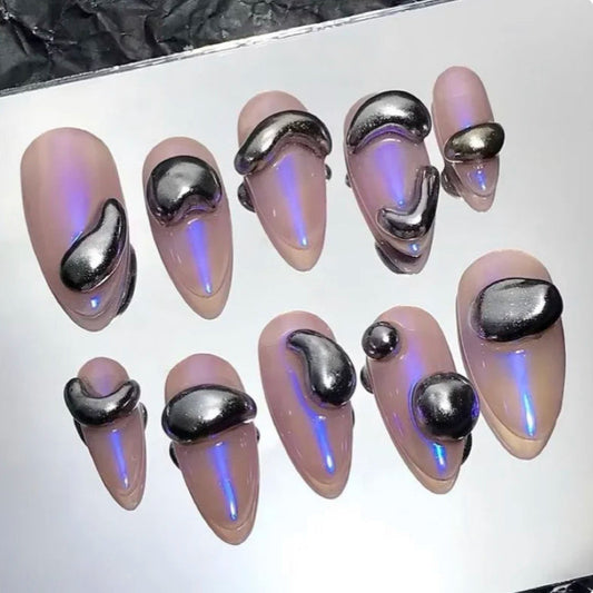 Metallic 3-d nails