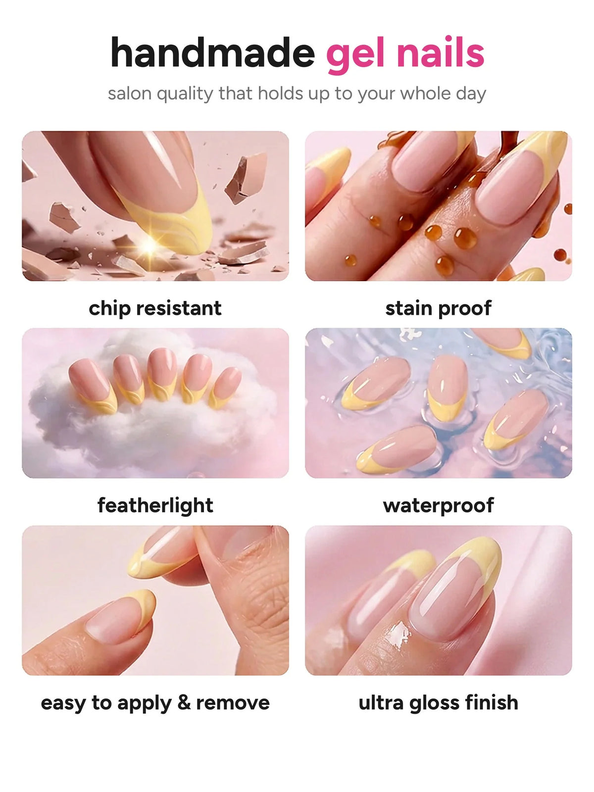 Soft french handmade Toe nails (12 pieces)