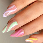 Multi-colour swirl nails