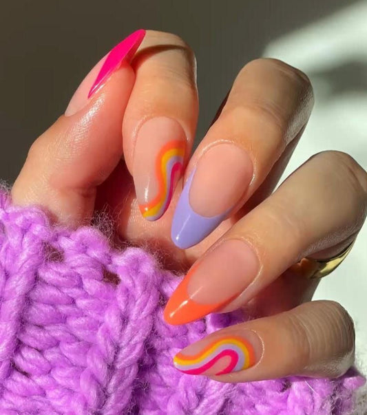 Pastel colour swirls
