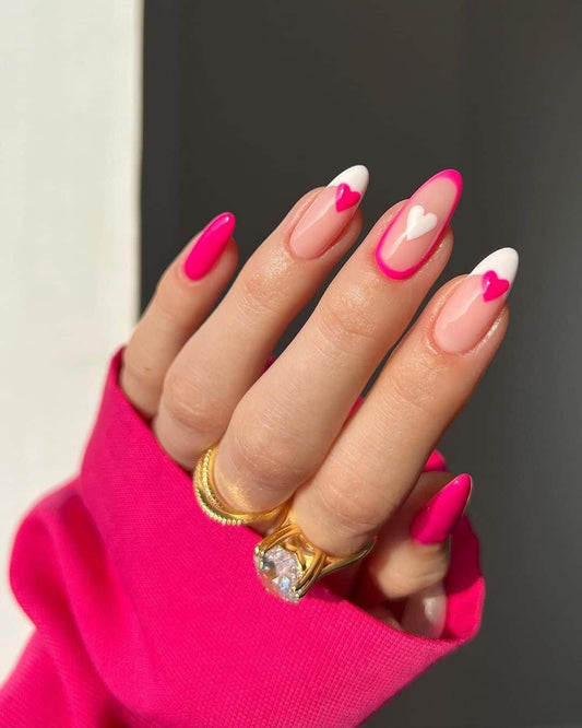 Pink+ white hearts