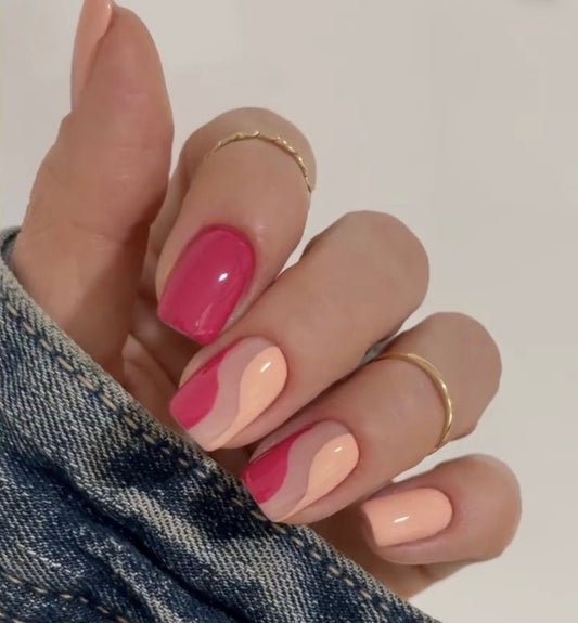 Pink and orange nails