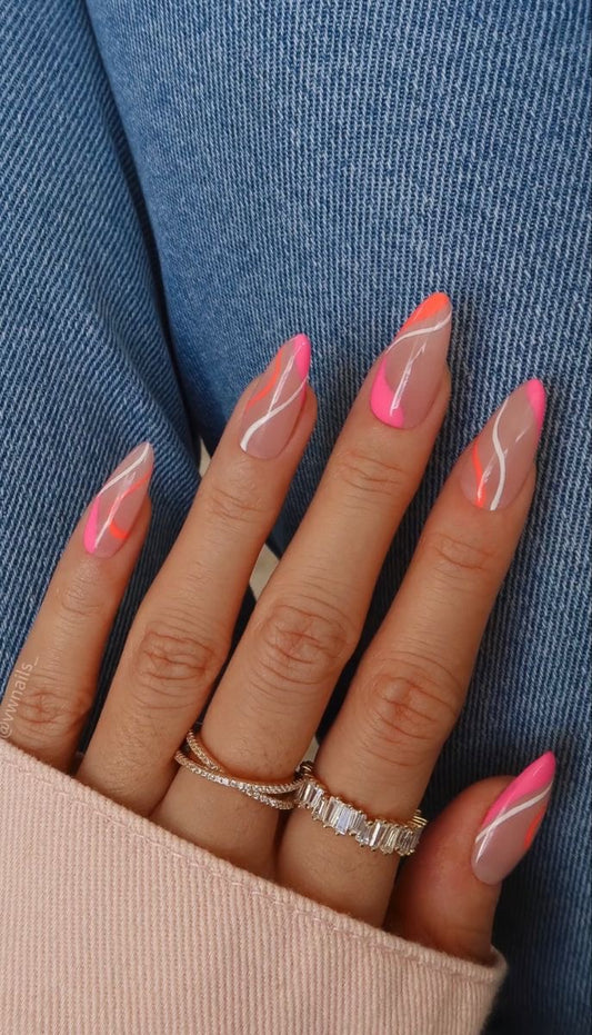 Pink and orange swirls