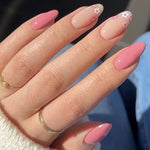 Pink flower nails