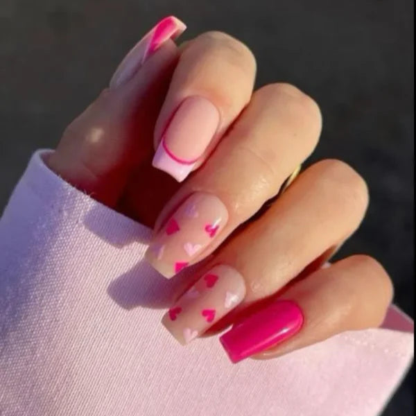 Pink hearts and tips