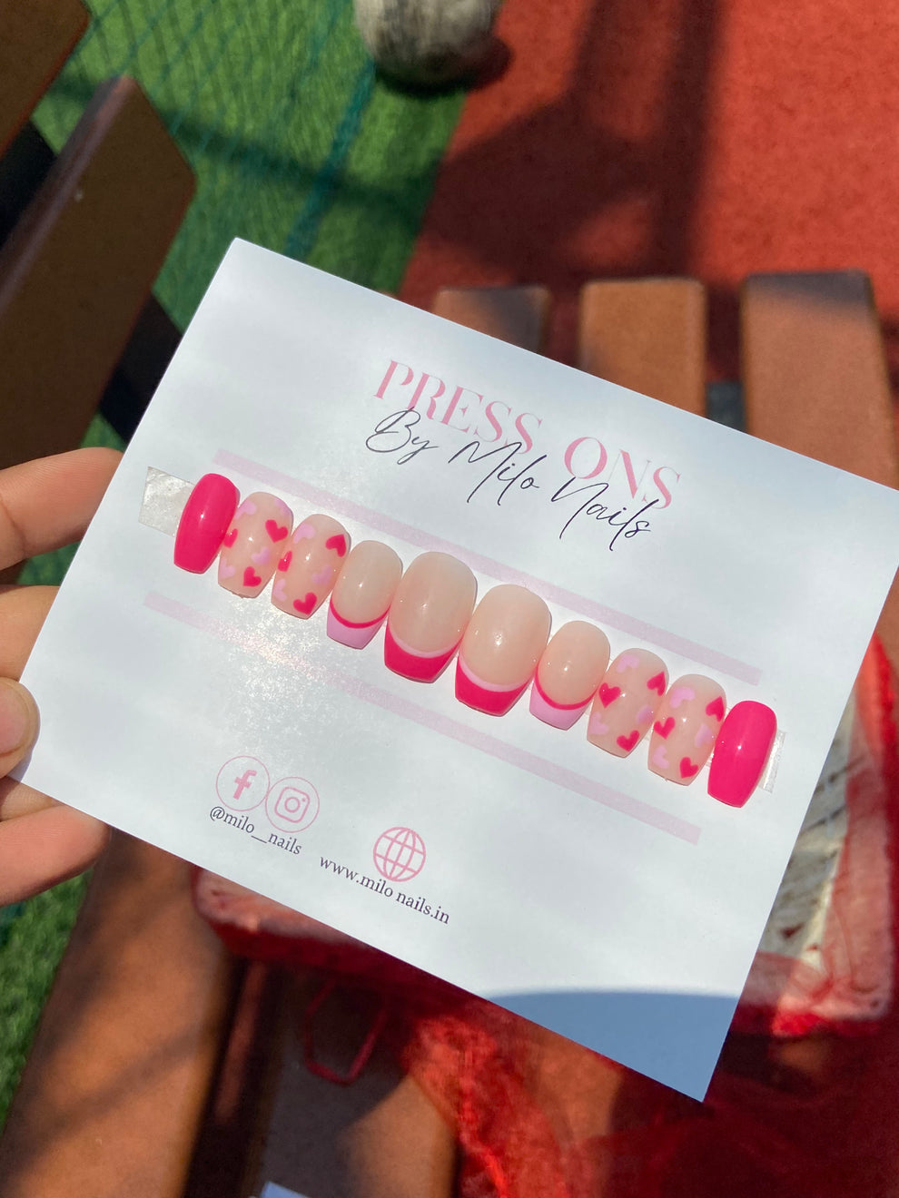 Pink hearts and tips