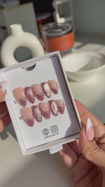 Rose gold cat eye nails - Handmade Press Ons