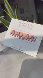 Rose gold cat eye nails