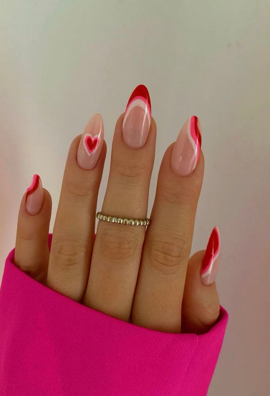Red swirls+ hearts