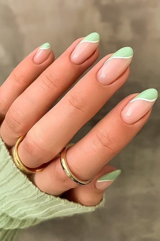 Sage green swirl tips