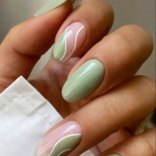 Sage green swirls