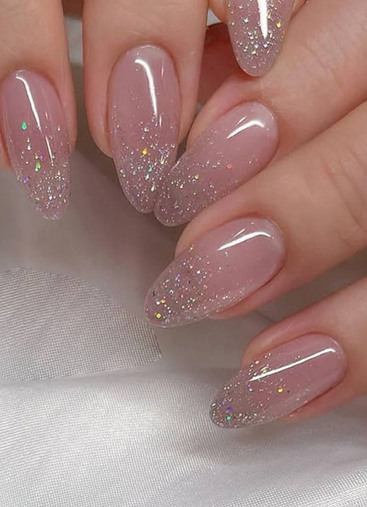 Silver glitter tips