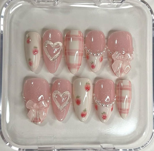 korean strawberry nails