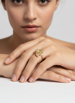 Golden Bee Statement Ring + 18k Gold plated