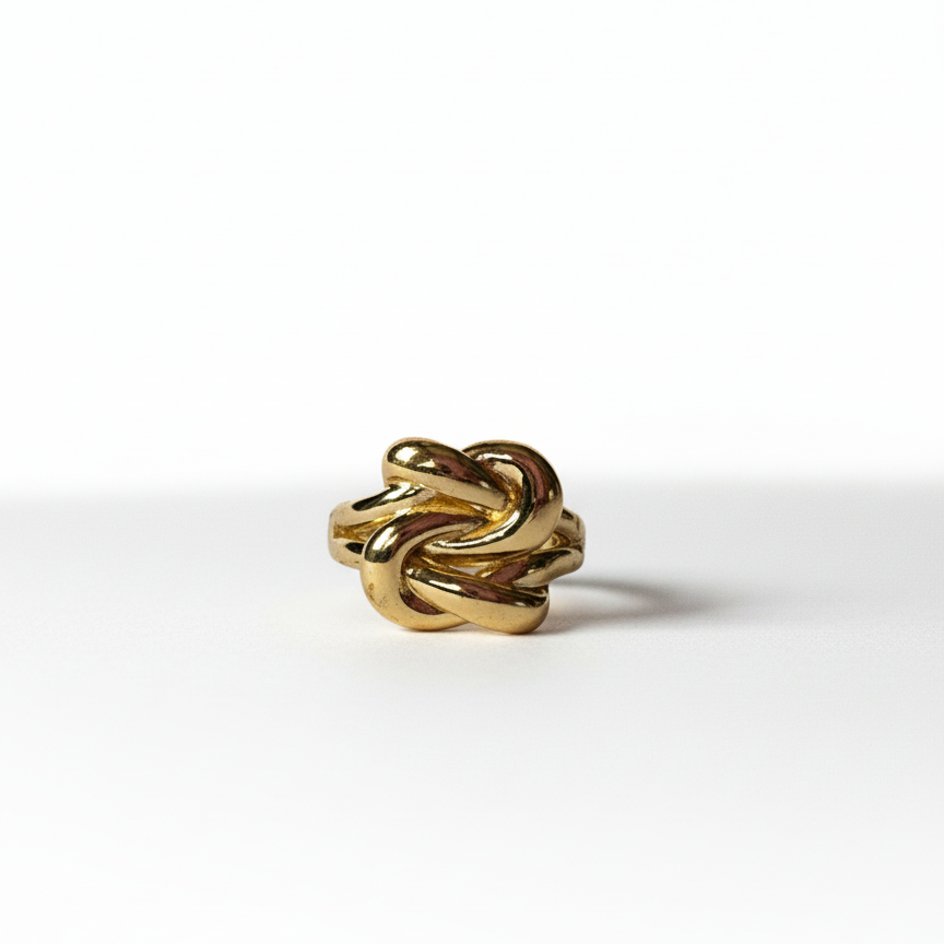 Golden cross Adjustable Ring – 18K Gold-Plated Feminine Charm