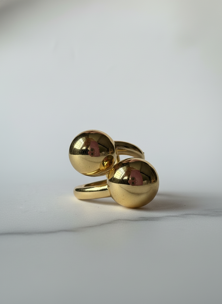 Golden chunky Adjustable Ring – 18K Gold-Plated Feminine Charm