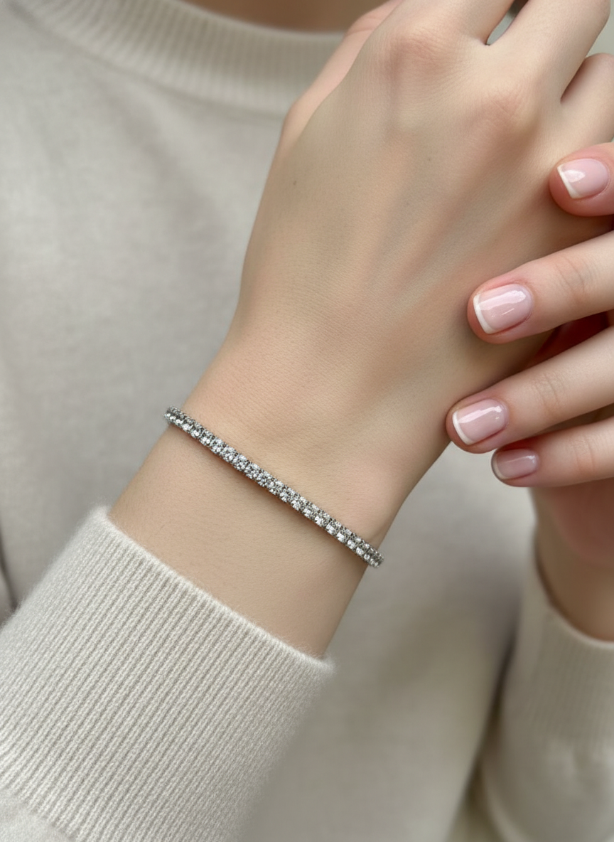 Radiant Sparkle Tennis Bracelet – Premium Zircon Design