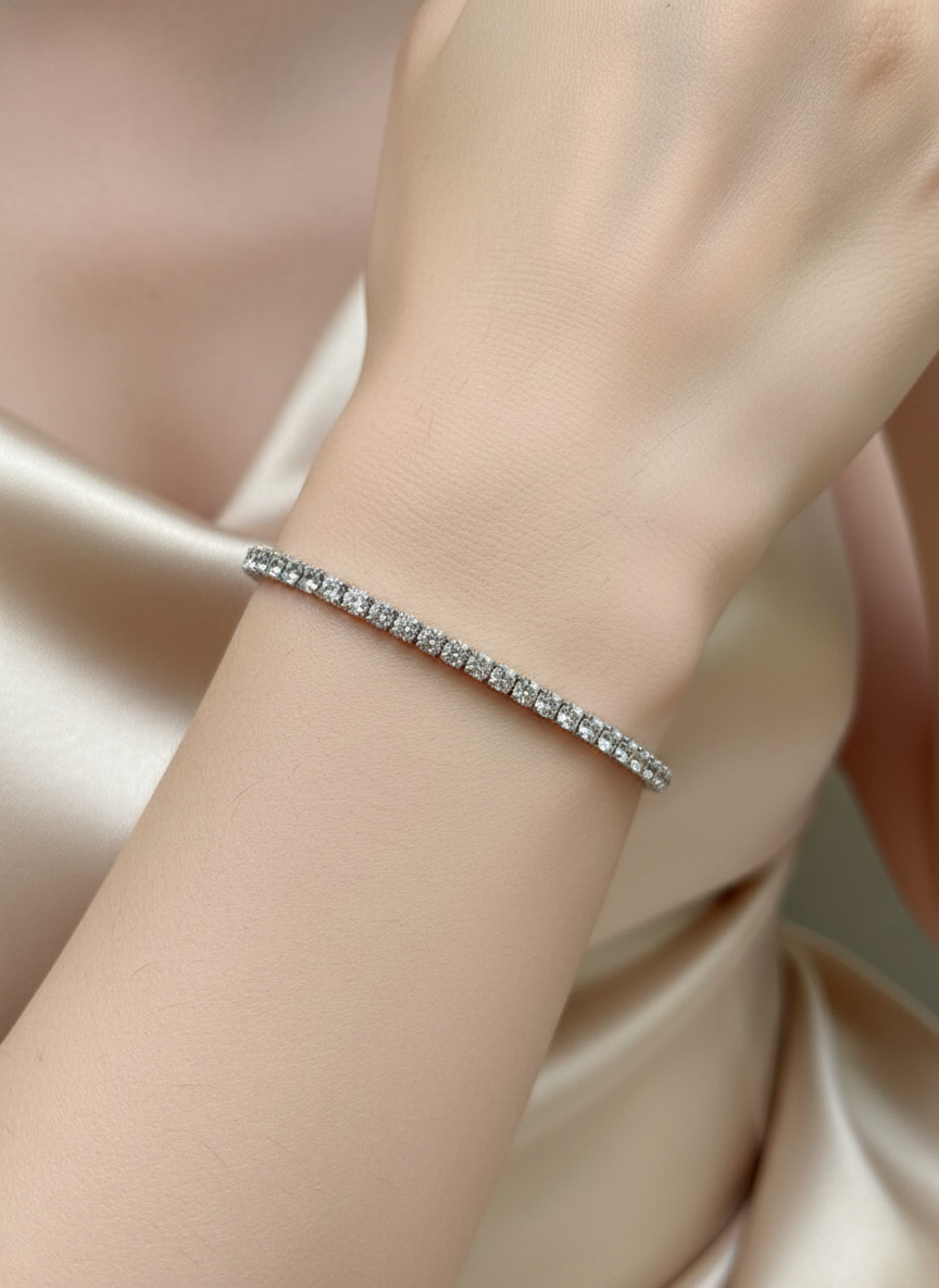 Radiant Sparkle Tennis Bracelet – Premium Zircon Design
