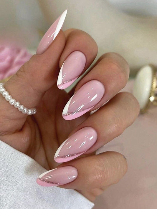 White +pink tips